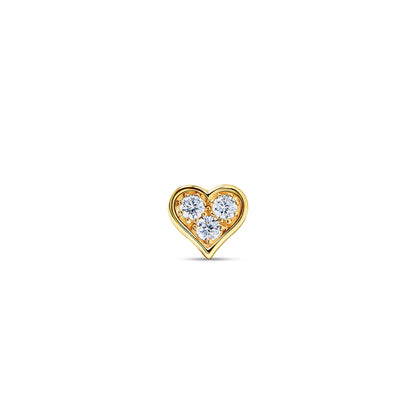 Bezel Heart Stud