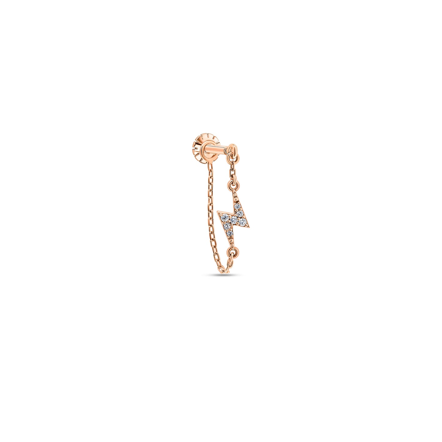 Chained Lightning Stud Rose Gold