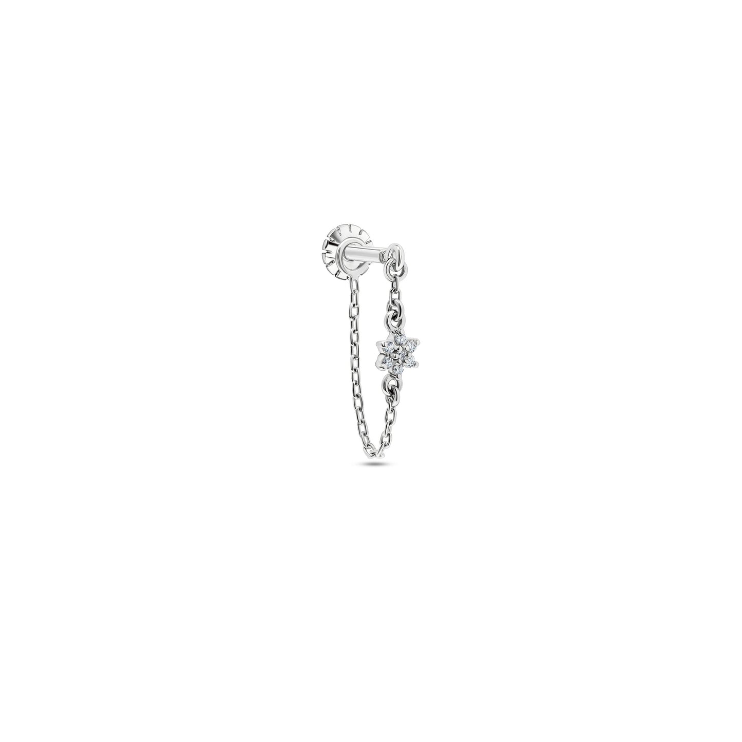 Chained Flower Stud