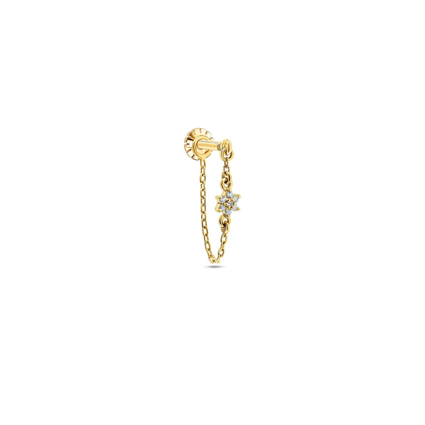 Chained Flower Stud
