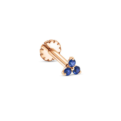 L Trio Dia Stud Blue Sapphire