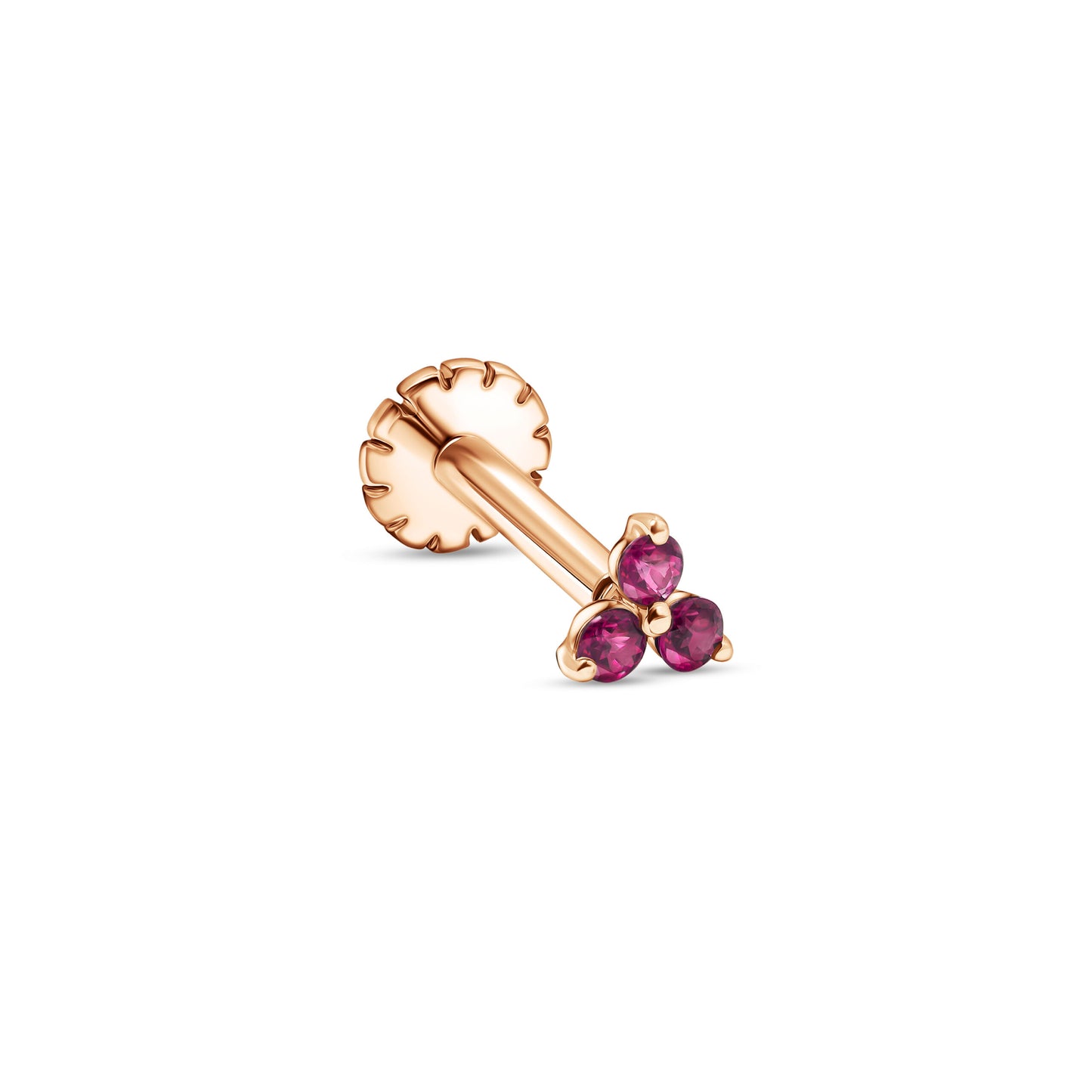 Tiny Trio Ruby Stud