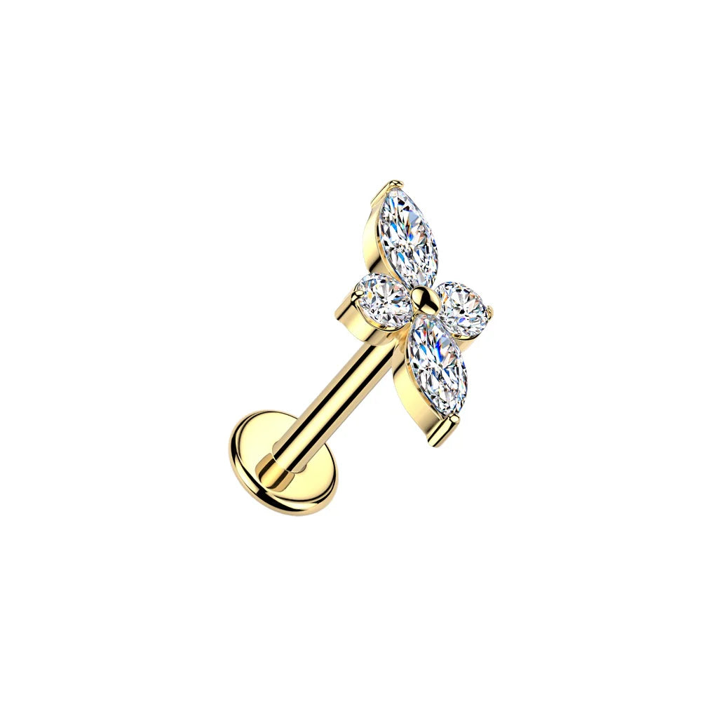 Elongated Marquise Flower Stud Regular price