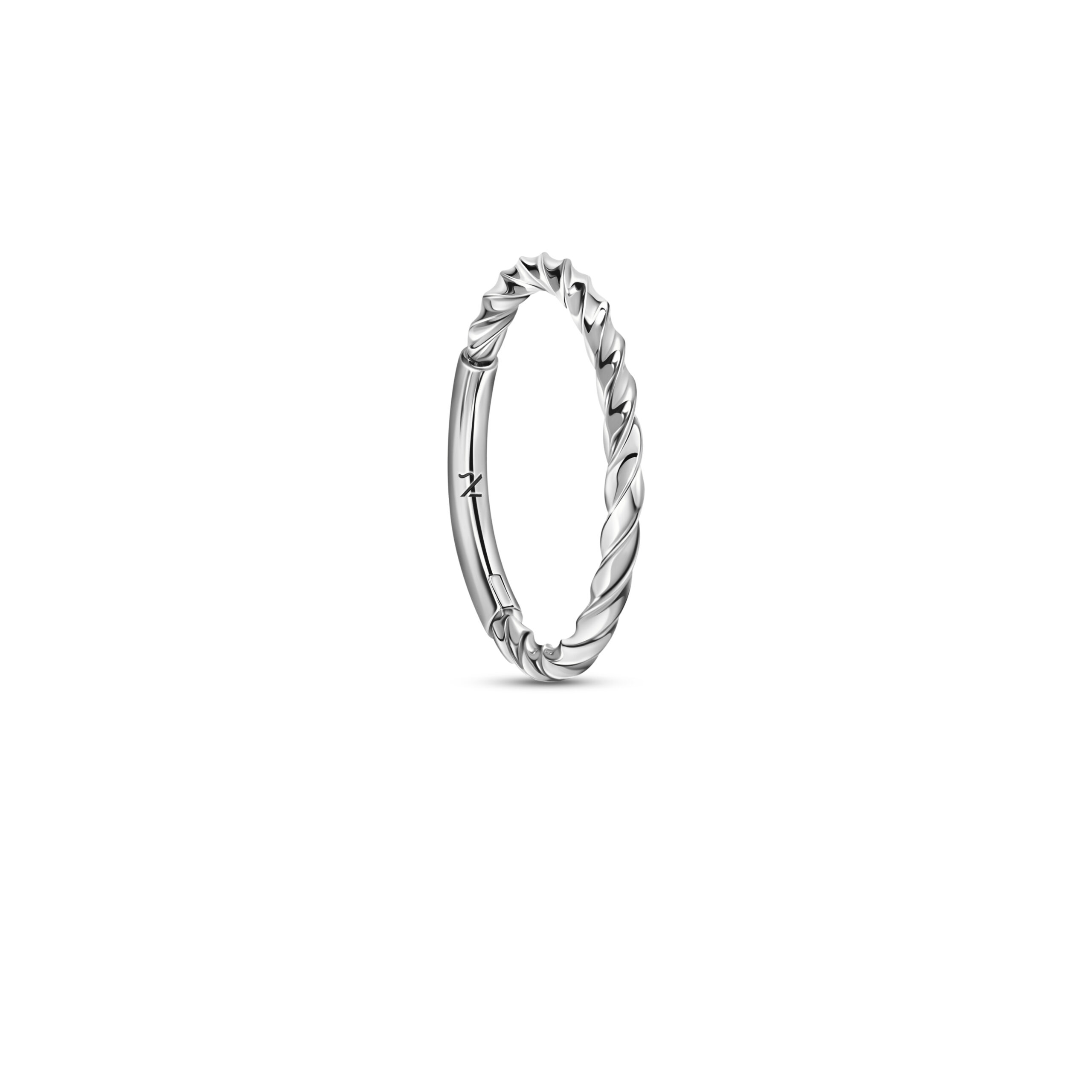 10mm Twisted Ring White Gold