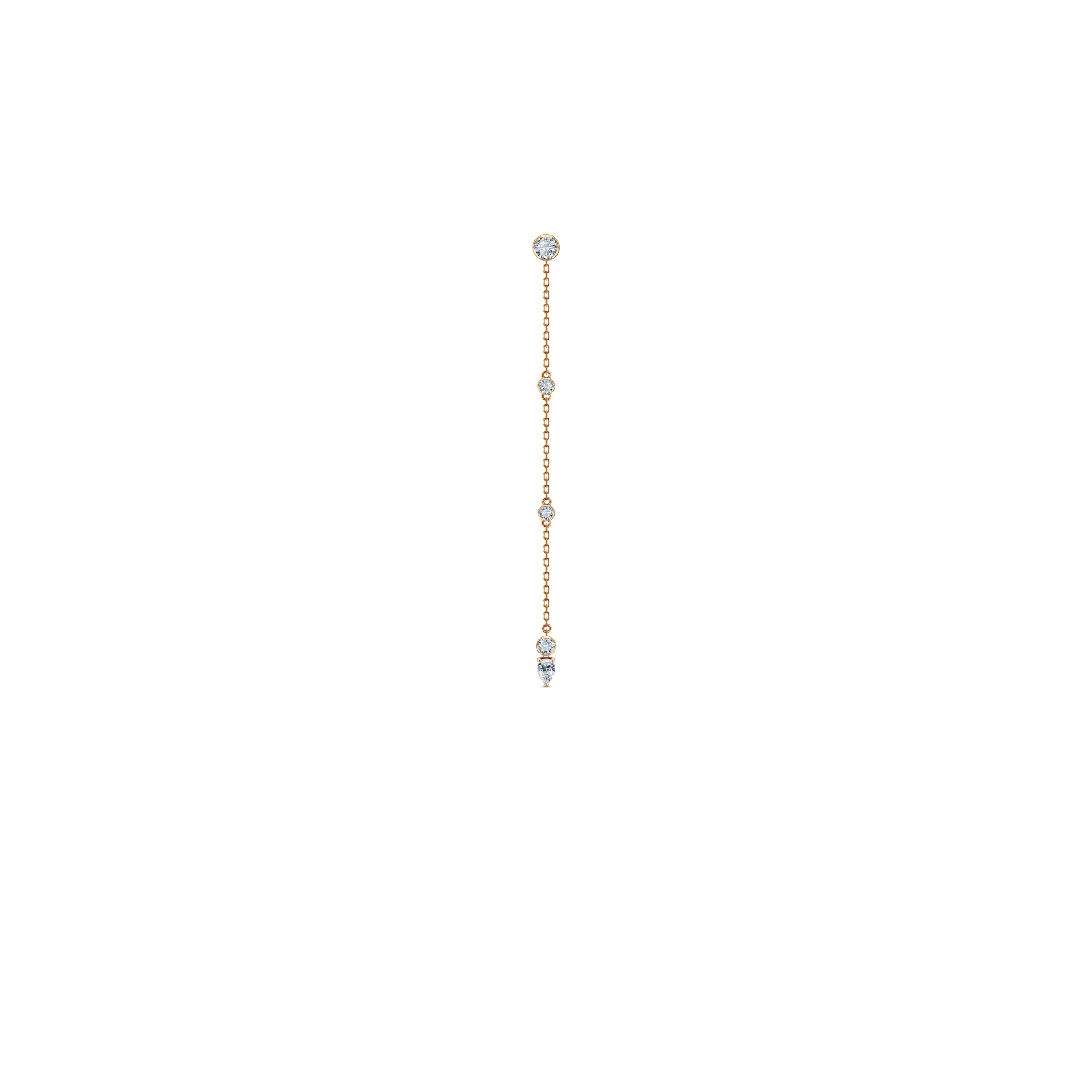 Long Attached Stud Rose Gold
