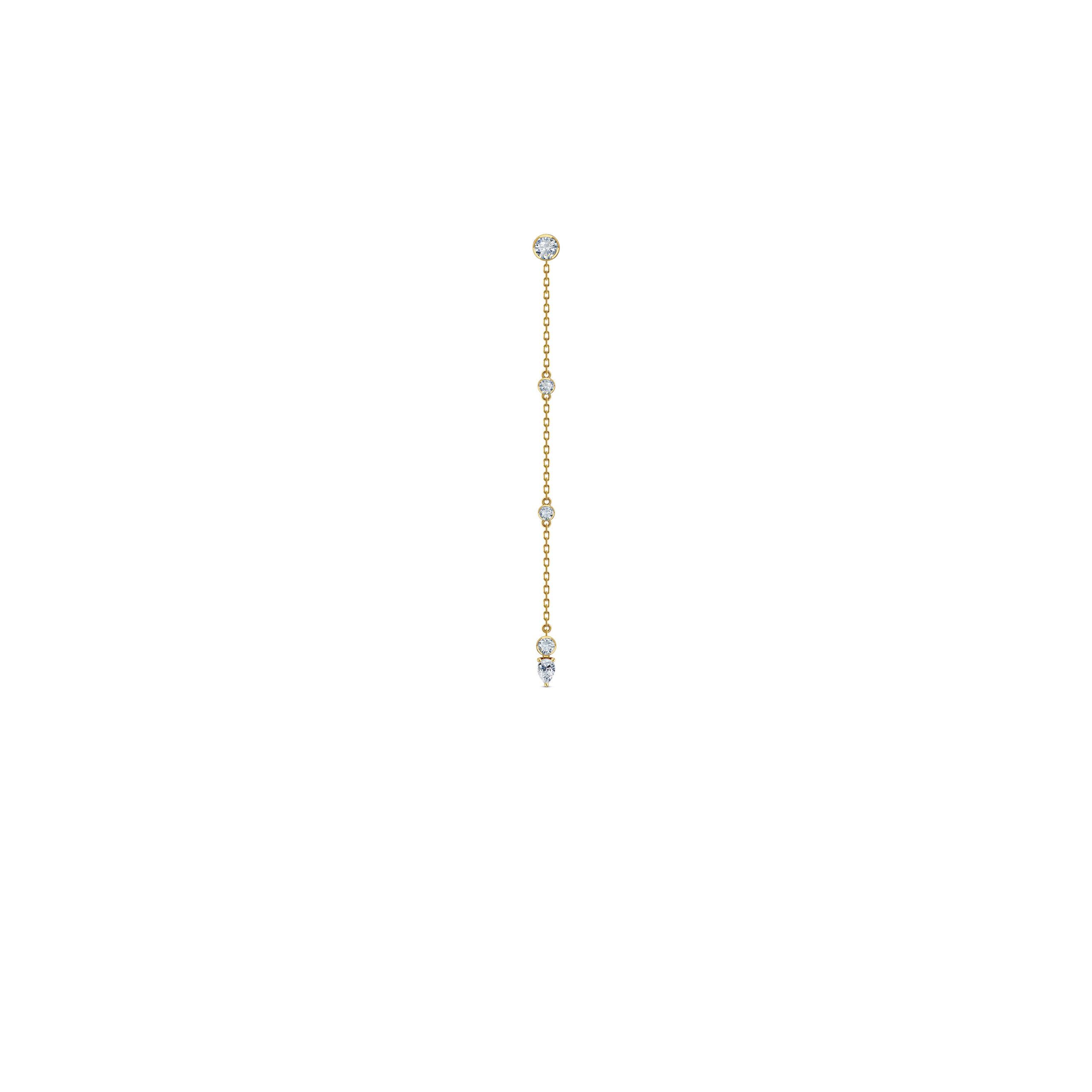 Long Attached Stud Yellow Gold