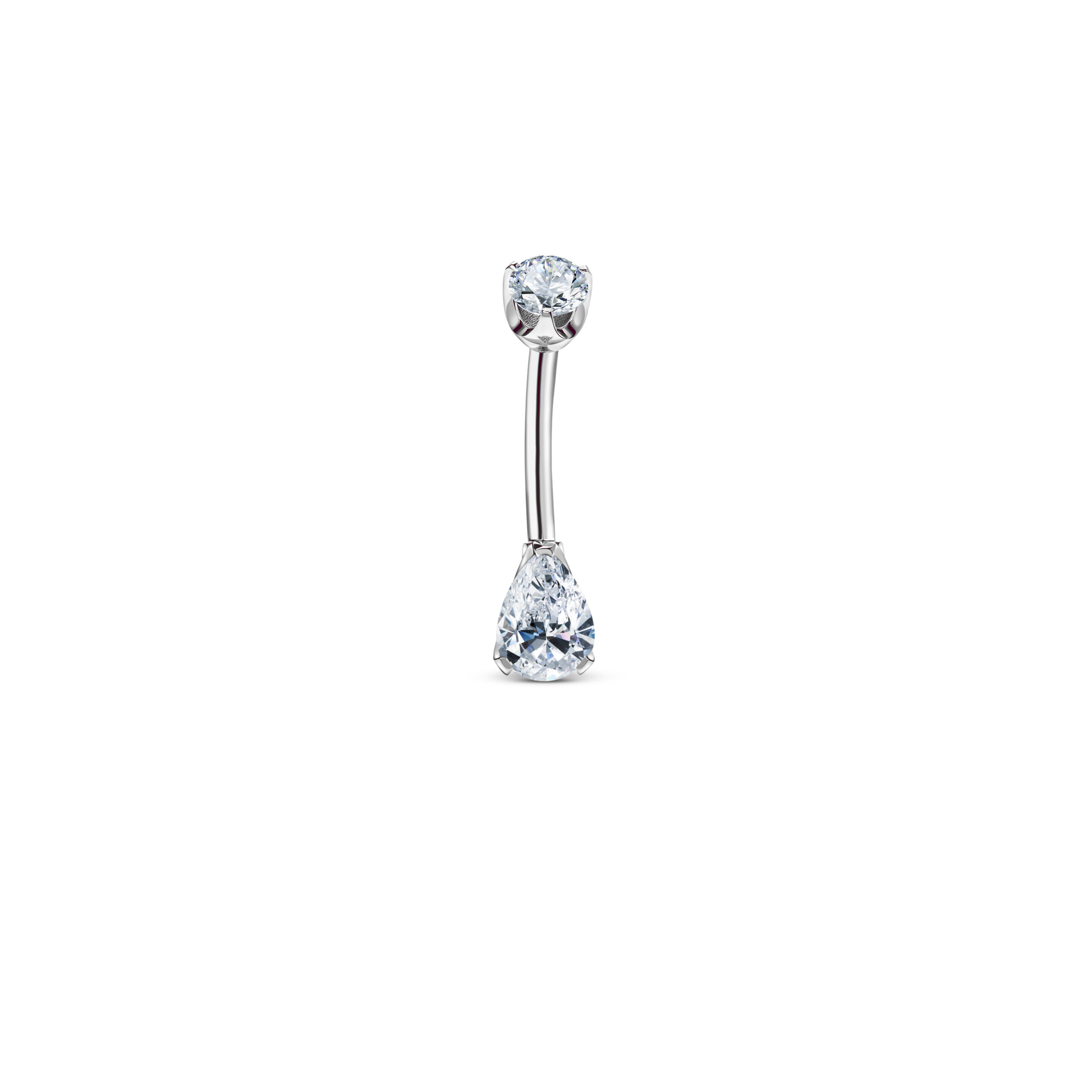Pear Belly Ring White Golf
