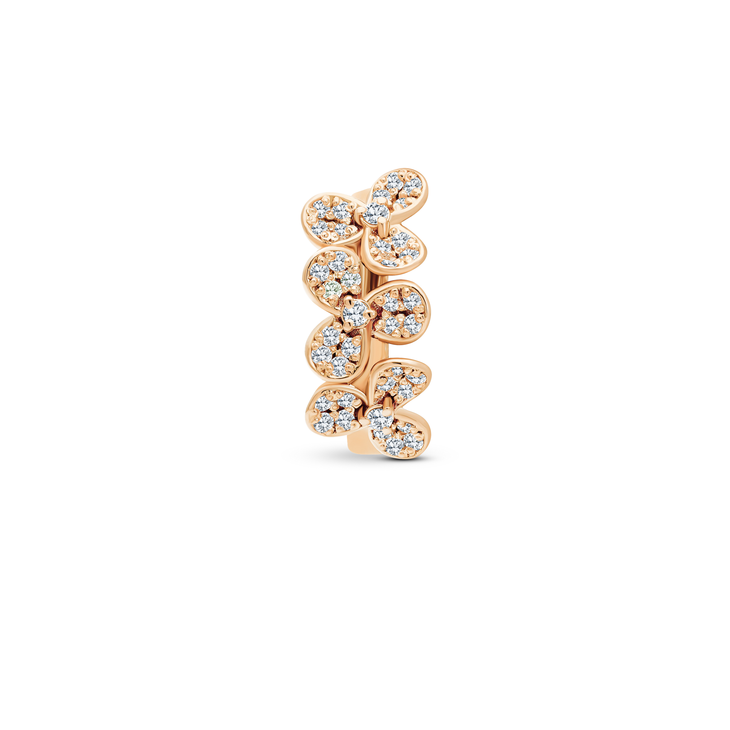 Pave Flower Ring Rose Gold