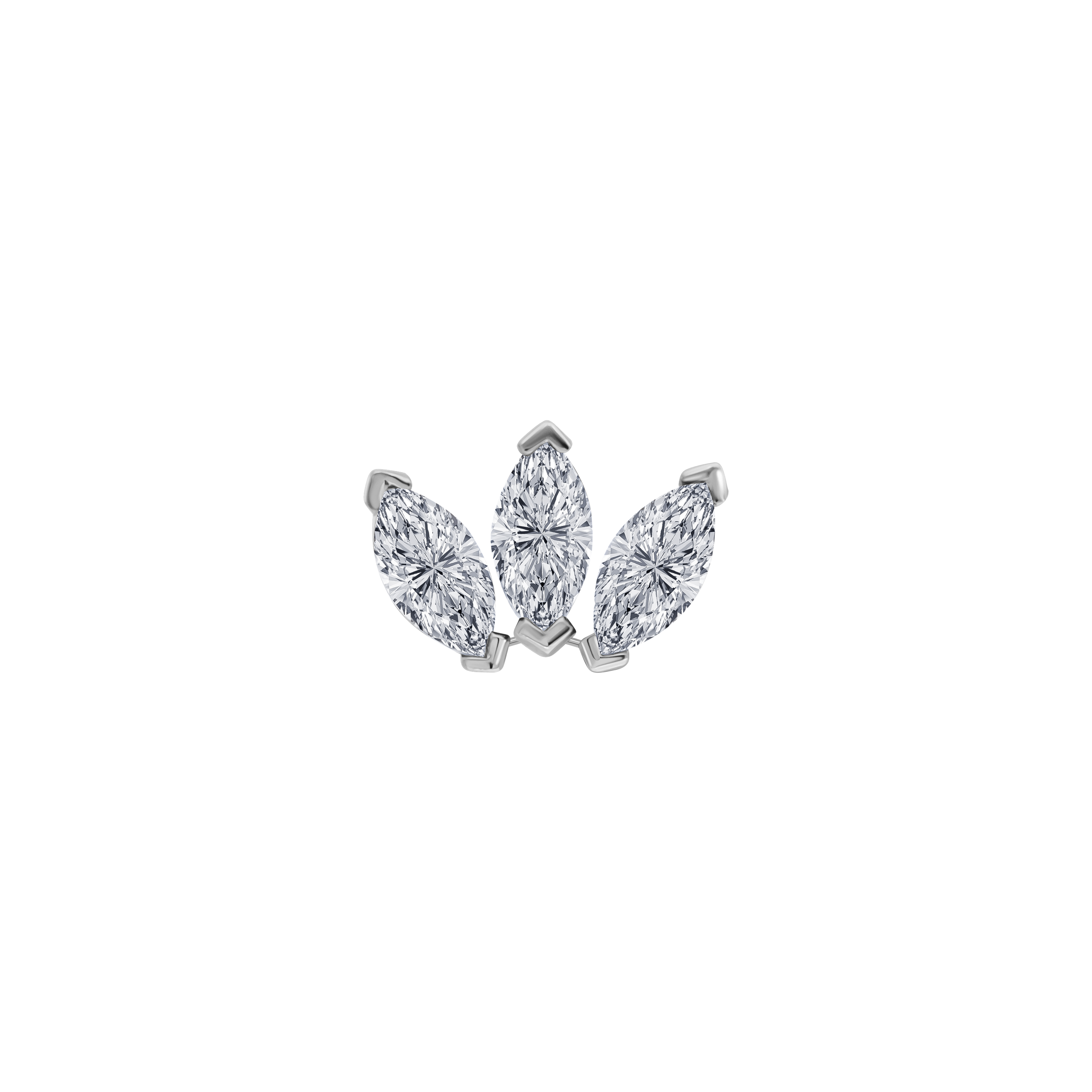 Small Marquise Fan Stud White Gold
