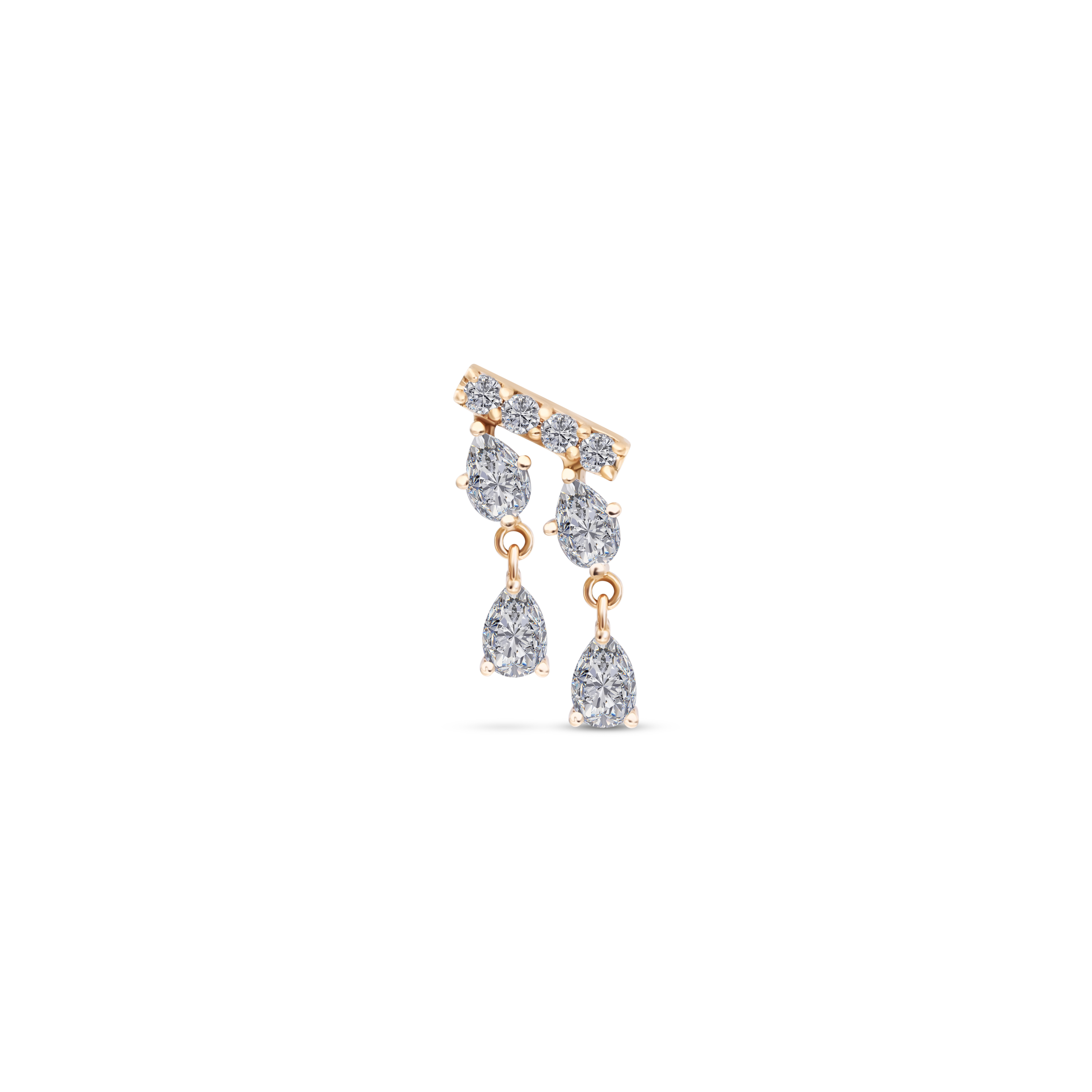 Dangling Pears Stud Rose Gold