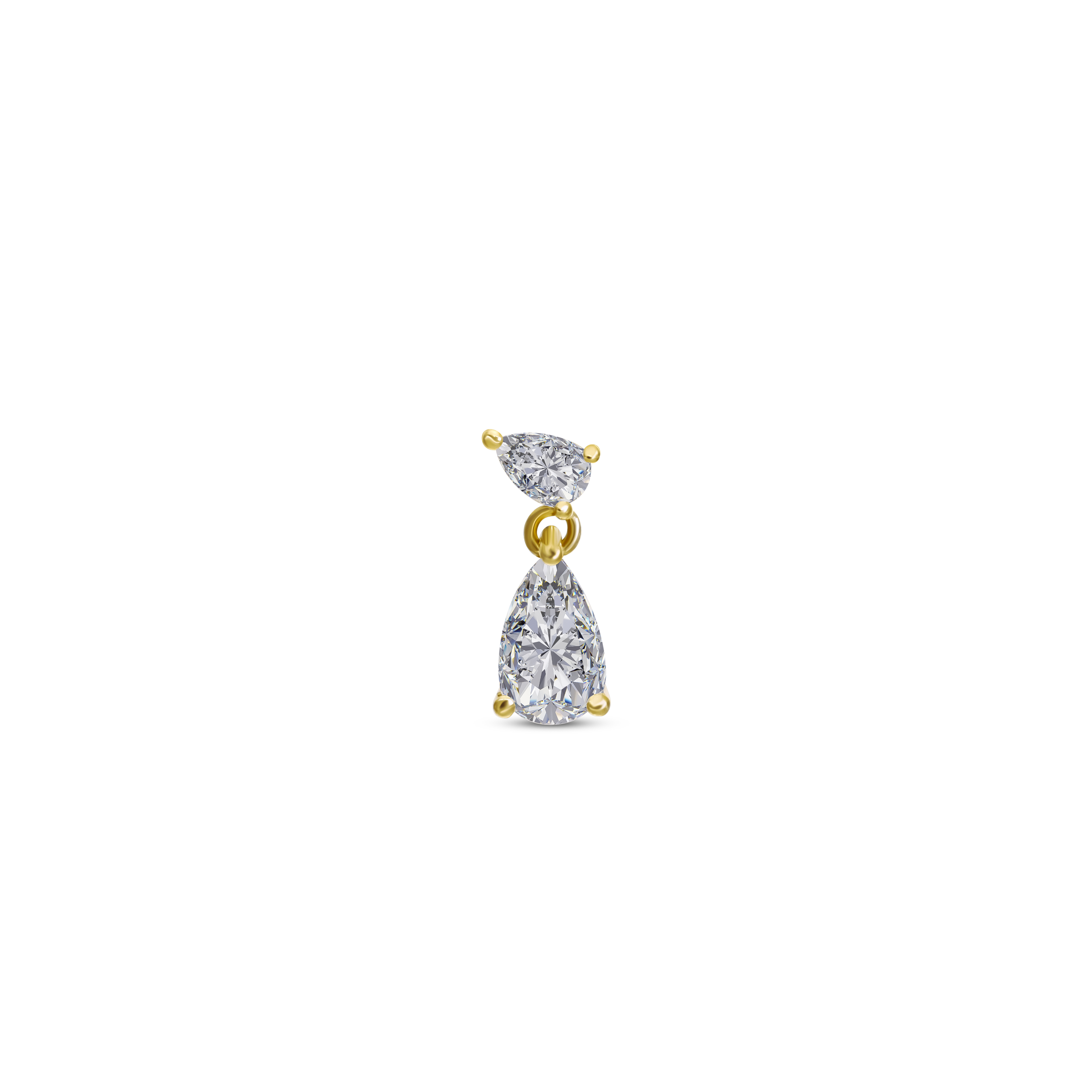 Pear Droplet Stud Yellow Gold