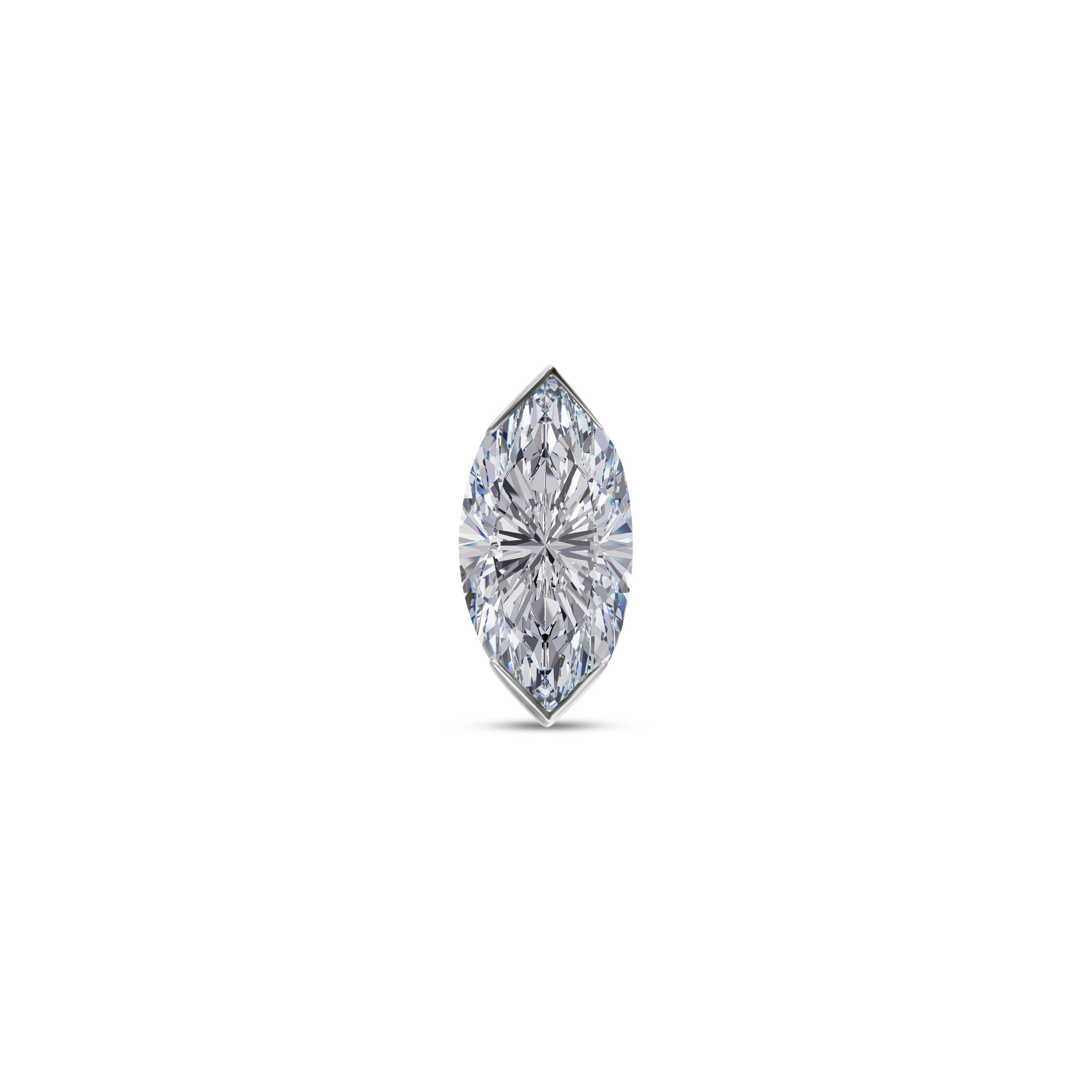 5x2.5 Marquise Stud White Gold