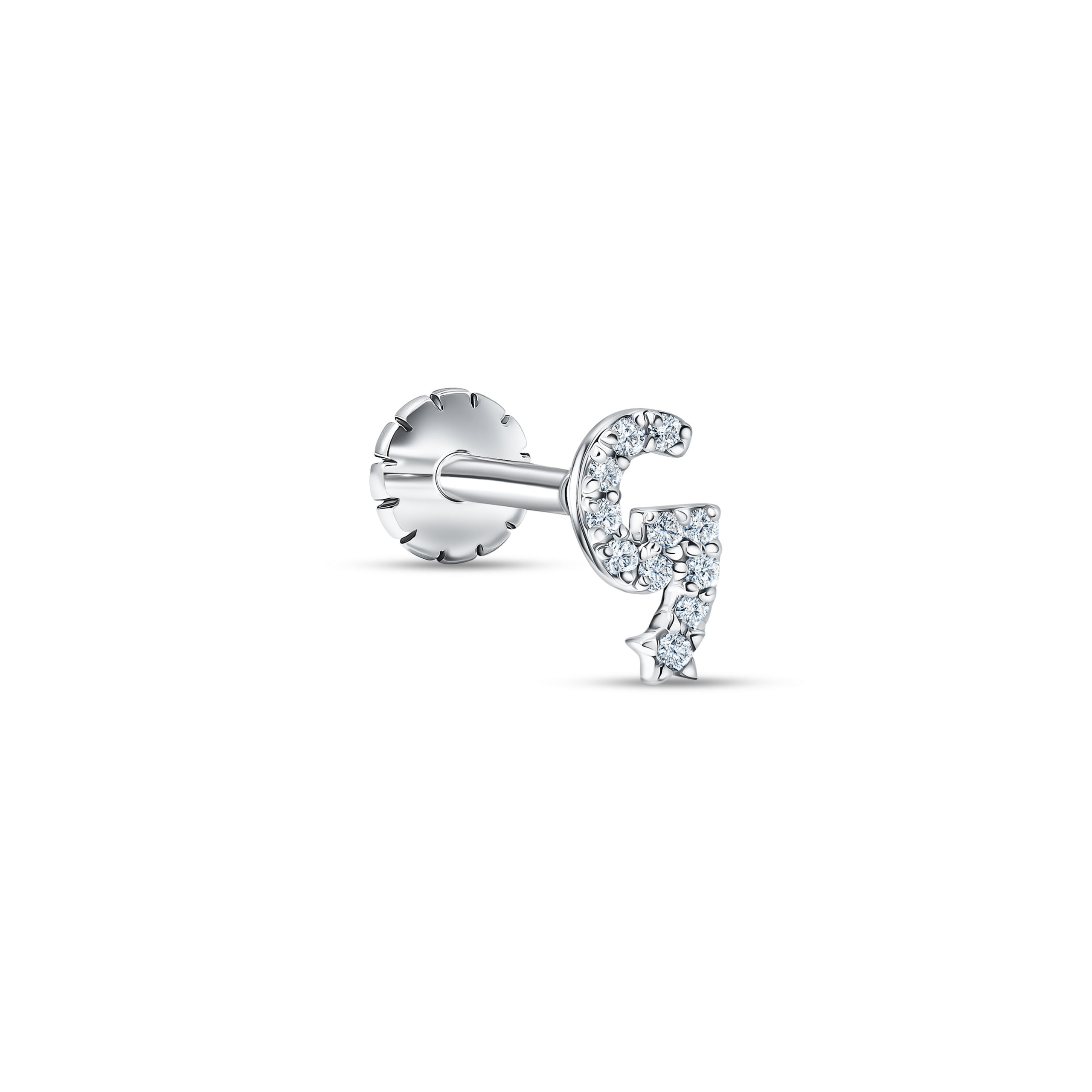 Alphabet Stud G White Gold