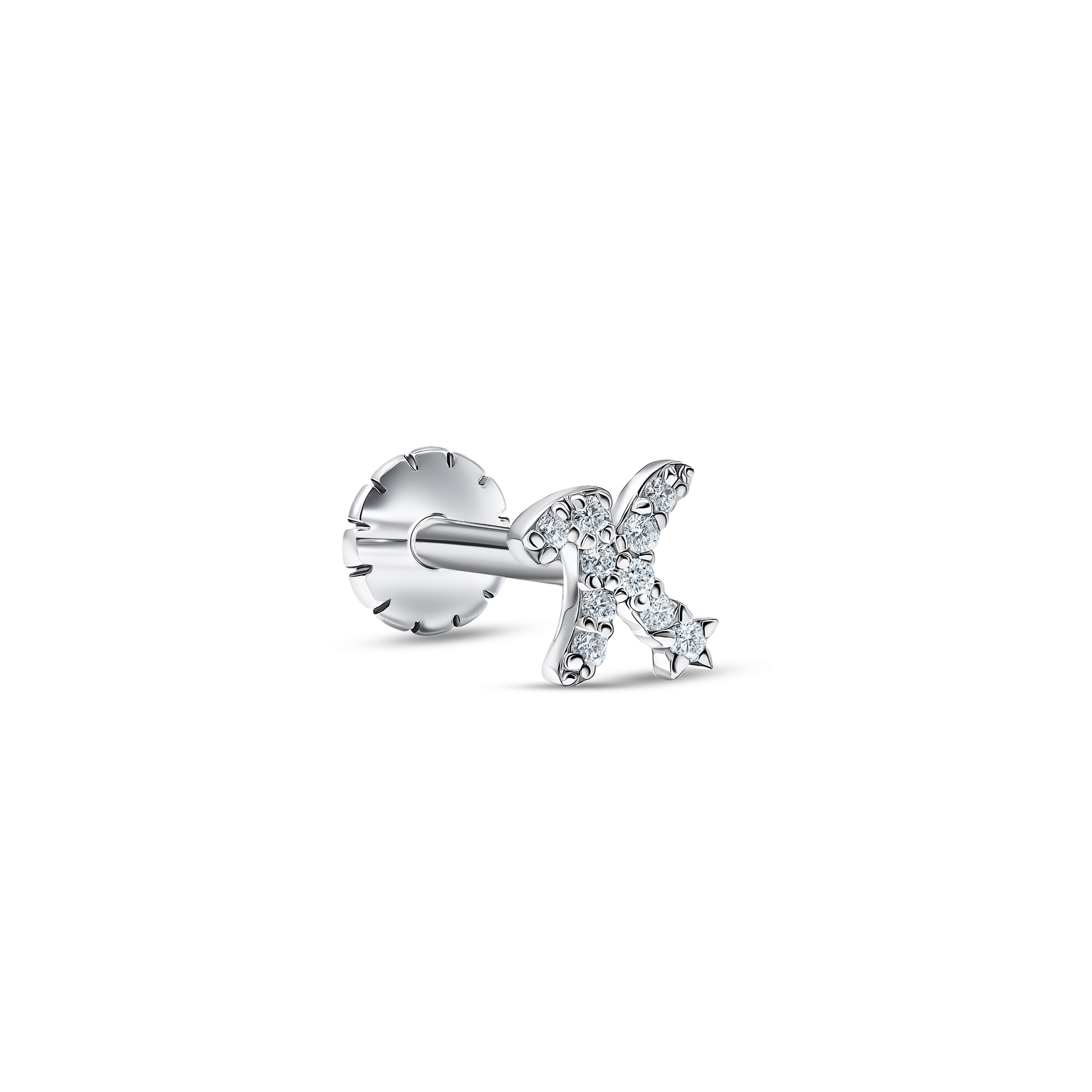 Alphabet Stud K White Gold